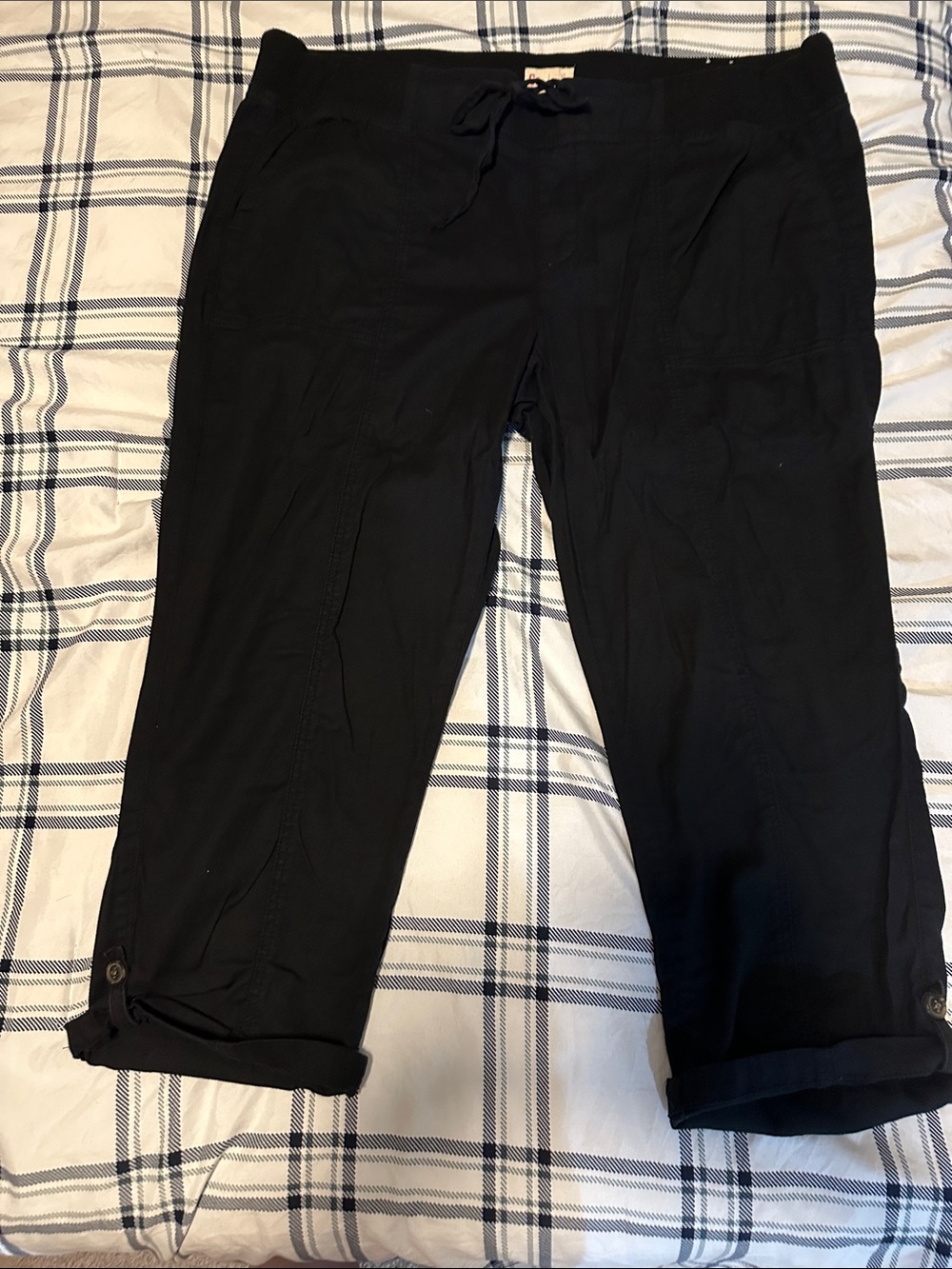 SO Black Drawstring Chino Crop Pants